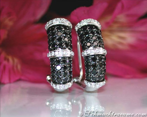 Aparte schwarze Diamanten Ohrstecker #1 Aparte schwarze Diamanten Ohrstecker #1