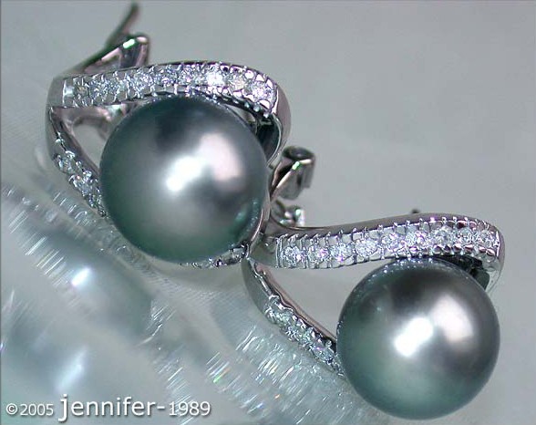 Attractive Tahitian Pearl Earrings #1 Attractive Tahitian Pearl Earrings #1