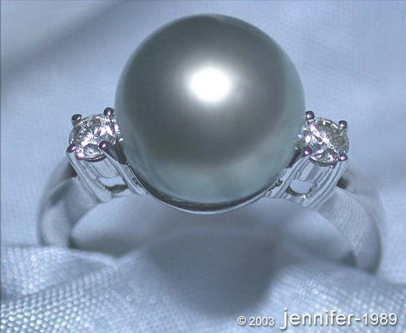 Pretty Tahitian Pearl Diamond Ring #1 Pretty Tahitian Pearl Diamond Ring #1
