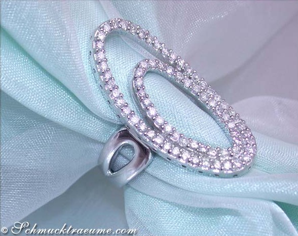 Attractive Diamond Ellipse Ring #1 Attractive Diamond Ellipse Ring #1