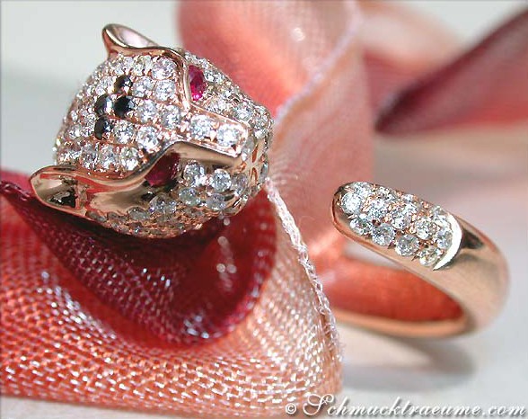 Attractive Panther Ring with Diamonds #1 Attractive Panther Ring with Diamonds #1