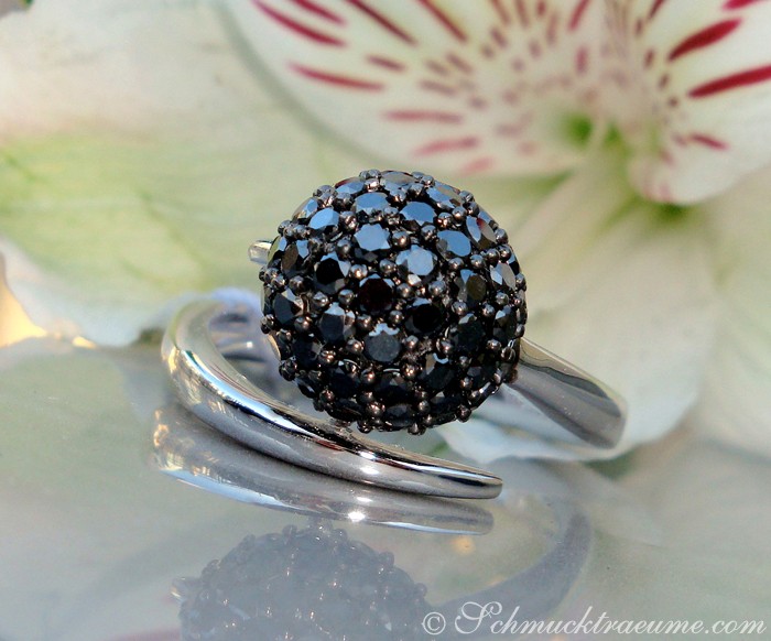 Attraktiver schwarze Diamanten Kugel Ring #1 Attraktiver schwarze Diamanten Kugel Ring #1