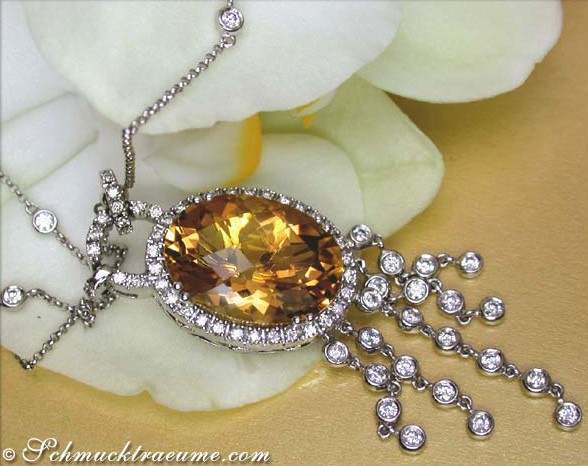 Splendid Citrine Necklace with Diamonds #1 Splendid Citrine Necklace with Diamonds #1
