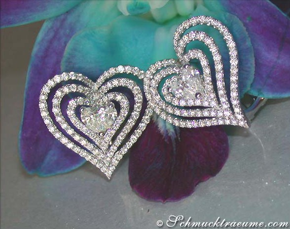 Striking Diamond Heart Earrings #1 Striking Diamond Heart Earrings #1