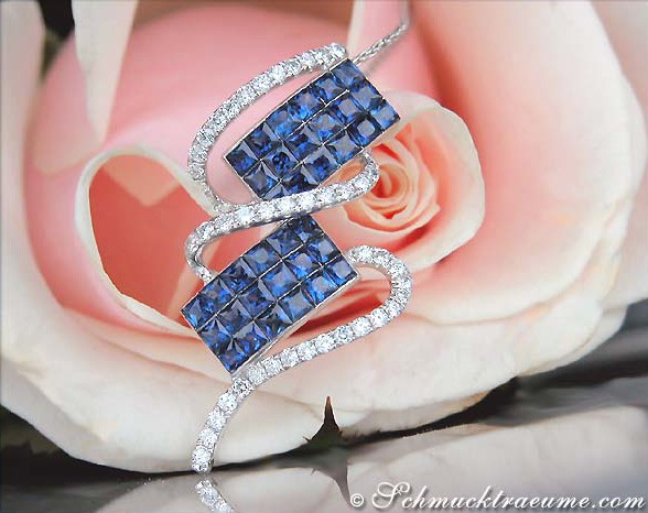 Beautiful Ceylon Sapphire Pendant with Diamonds #1 Beautiful Ceylon Sapphire Pendant with Diamonds #1