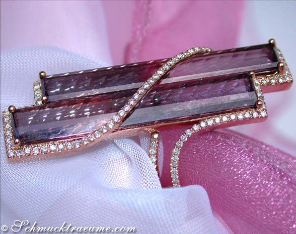 Striking Pink Tourmaline Ring with Diamonds #1 Striking Pink Tourmaline Ring with Diamonds #1