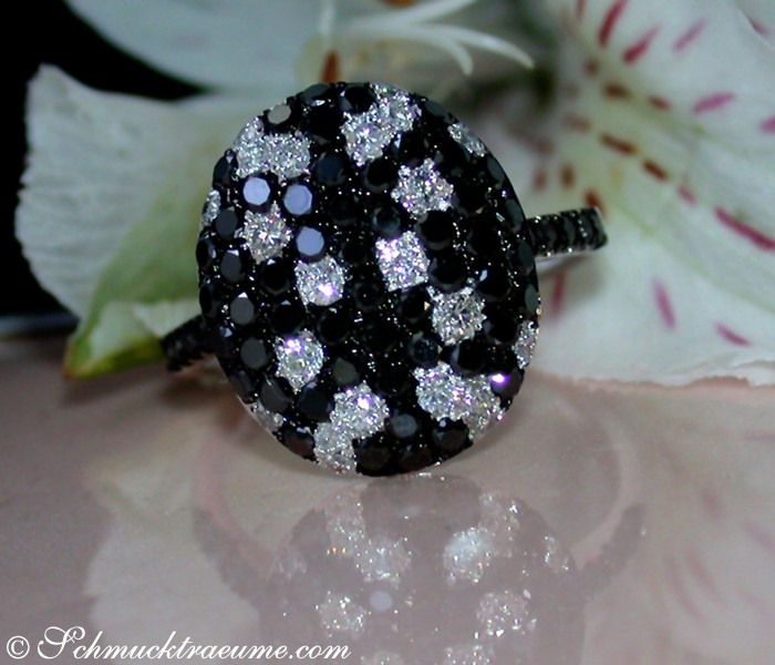 Fancy diamonds ring with black diamonds #1 Fancy diamonds ring with black diamonds #1