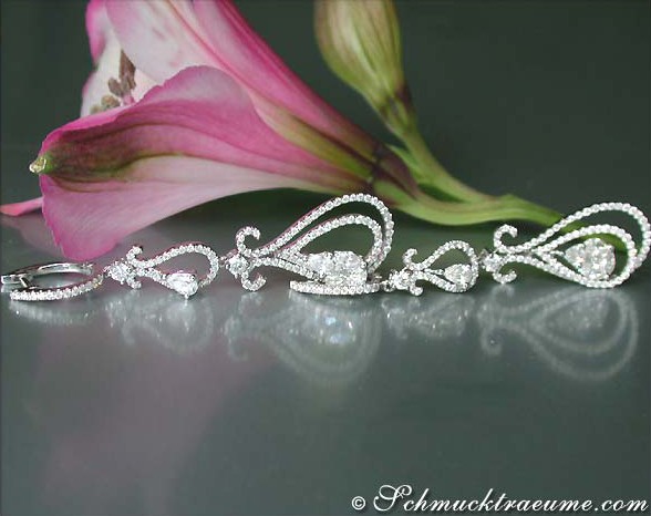 Beautiful Dangling Earrings with Diamonds (Illusion Design) #1 Beautiful Dangling Earrings with Diamonds (Illusion Design) #1