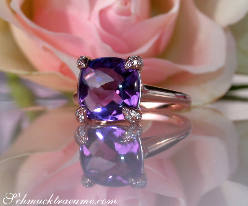 Enchanting Amethyst Ring with Diamonds #1 Enchanting Amethyst Ring with Diamonds #1