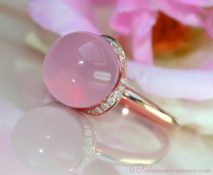 Enchanting Rose Quartz Diamond Ring #1 Enchanting Rose Quartz Diamond Ring #1