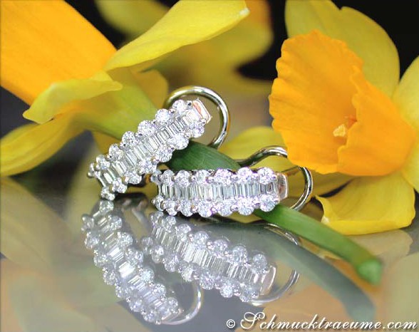 Beautiful Diamond Earrings in White gold 18k #1 Beautiful Diamond Earrings in White gold 18k #1