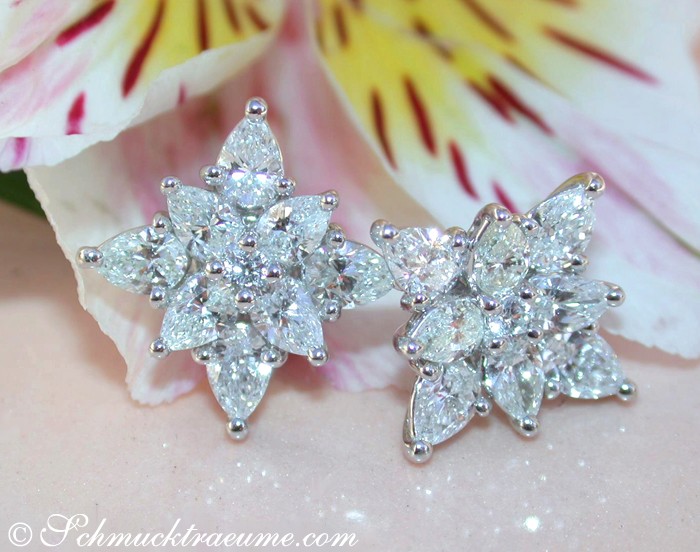 Picture Perfect Pear Shape Diamond Studs (Star Design) #1 Picture Perfect Pear Shape Diamond Studs (Star Design) #1