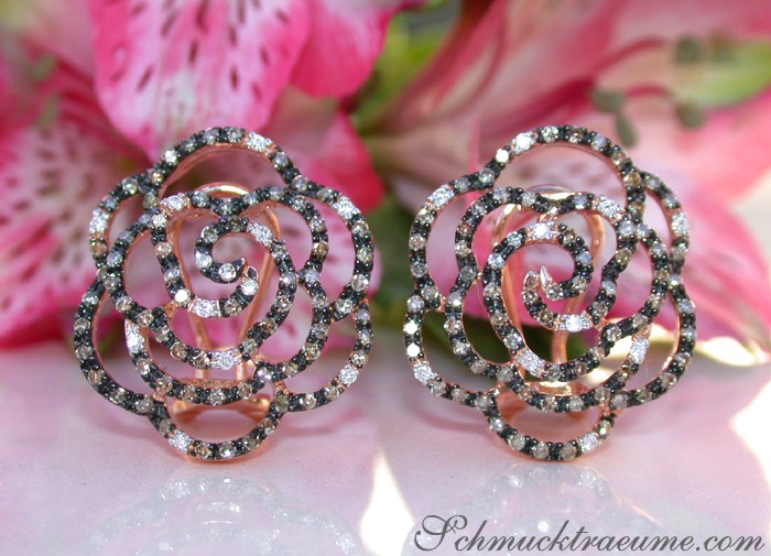 Picture Perfect Rose Earrings with Natural Brown Diamonds #1 Picture Perfect Rose Earrings with Natural Brown Diamonds #1