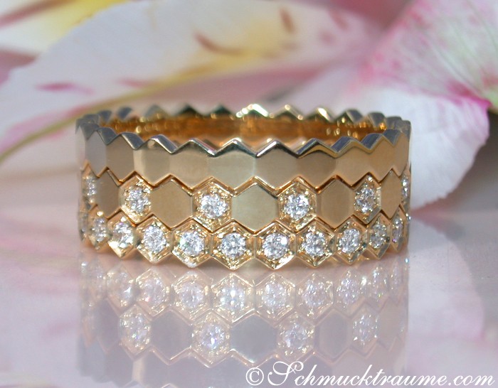 Drei attraktive Diamanten Ringe (Stacking Rings) #1 Drei attraktive Diamanten Ringe (Stacking Rings) #1