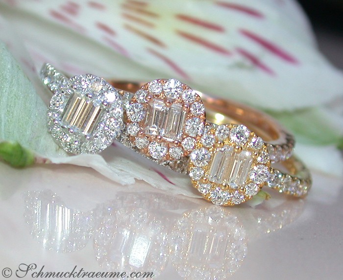 Drei bezaubernde Brillanten / Diamanten Ringe (Stacking Rings) #1 Drei bezaubernde Brillanten / Diamanten Ringe (Stacking Rings) #1