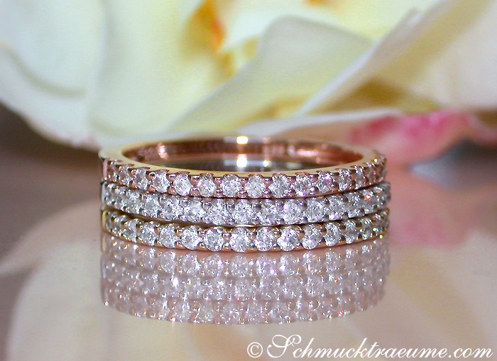 Drei zarte Diamanten Memory Ringe #1 Drei zarte Diamanten Memory Ringe #1