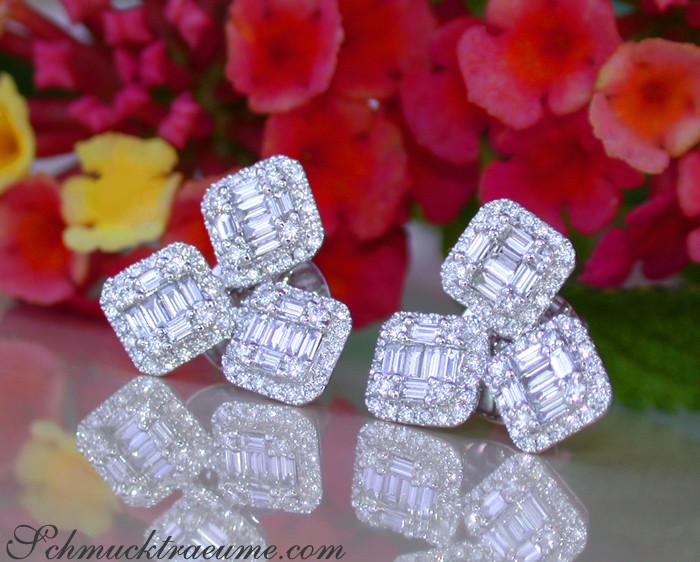 Precious Square Style Diamond Earrings #1 Precious Square Style Diamond Earrings #1