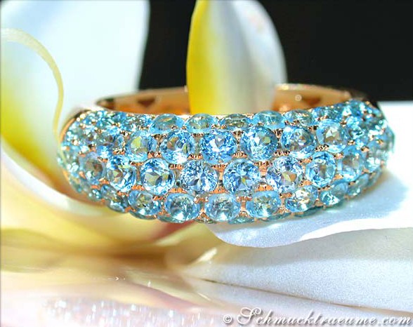Precious Blue Topaz Pavé Ring #1 Precious Blue Topaz Pavé Ring #1
