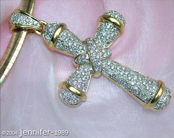 Precious Diamond Cross Pendant in Yellow gold #1 Precious Diamond Cross Pendant in Yellow gold #1