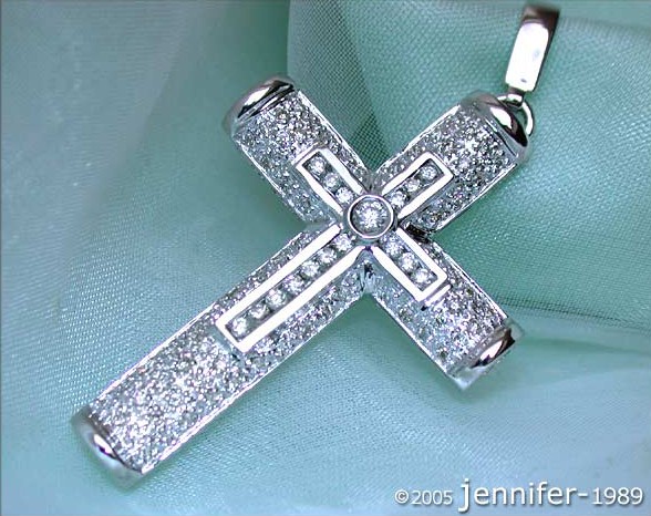 Precious Diamond Cross in Cross Pendant in White Gold 18k #1 Precious Diamond Cross in Cross Pendant in White Gold 18k #1