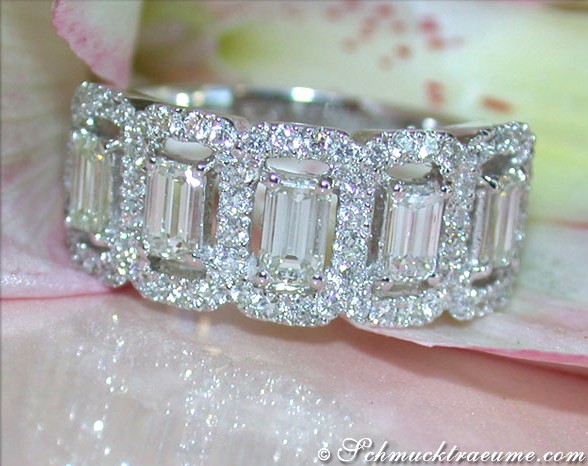 Precious Eternity Ring with Emerald Cut Diamonds #1 Precious Eternity Ring with Emerald Cut Diamonds #1
