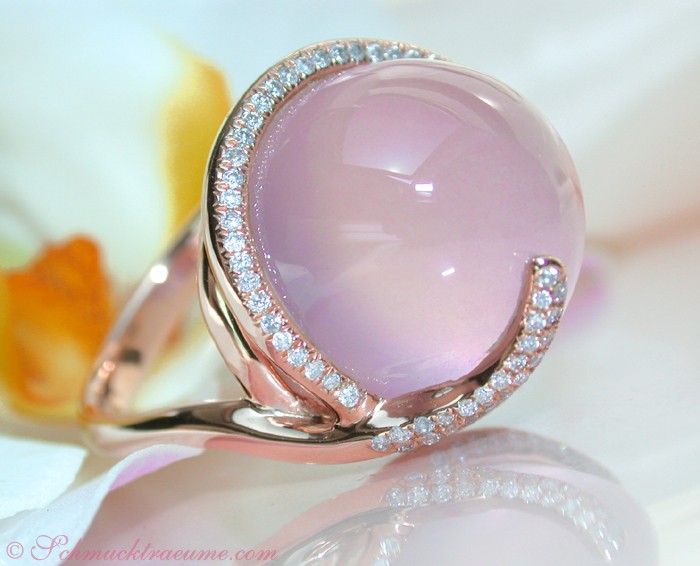 Beautiful Rose Quartz Diamond Ring #1 Beautiful Rose Quartz Diamond Ring #1