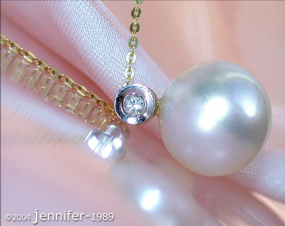 Precious Southsea Pearl Diamond Pendant incl. Chain #1 Precious Southsea Pearl Diamond Pendant incl. Chain #1