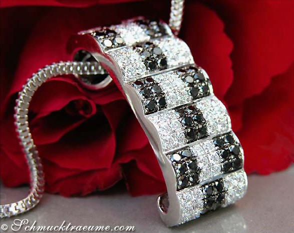 Puristic Black & White Diamond Pendant (Chessboard Style) #1 Puristic Black & White Diamond Pendant (Chessboard Style) #1