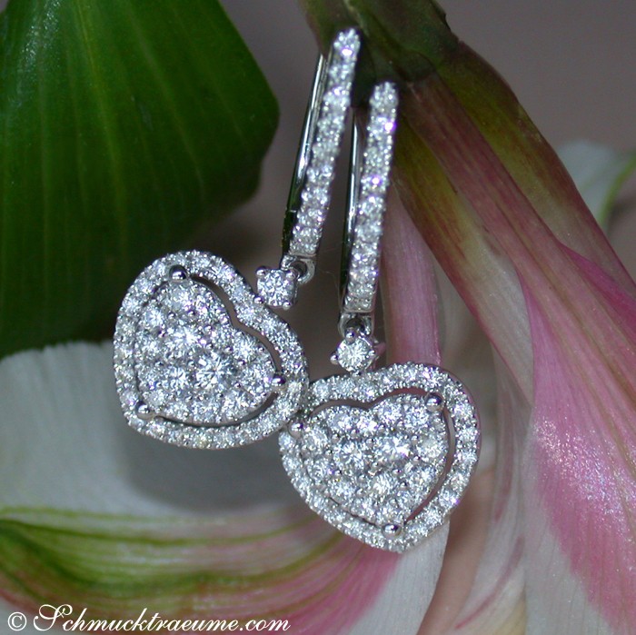 Elegant Diamond Heart Earrings #1 Elegant Diamond Heart Earrings #1
