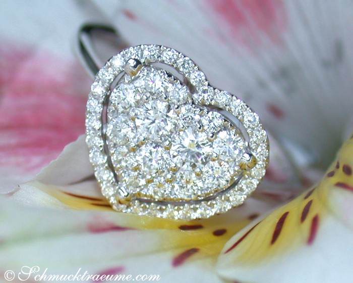 Elegant Diamond Ring in Heart Design #1 Elegant Diamond Ring in Heart Design #1