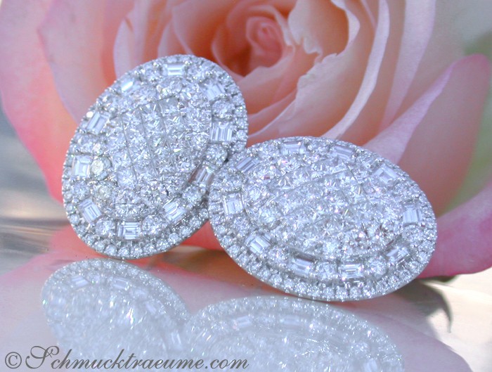Prestigeous Diamond Earrings with Baguette & Princess Diamonds #1 Prestigeous Diamond Earrings with Baguette & Princess Diamonds #1