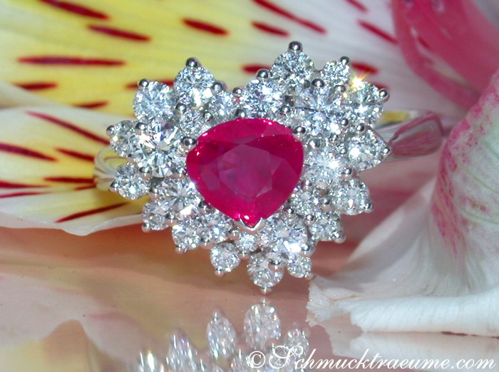Precious Ruby Heart Ring with Diamonds #1 Precious Ruby Heart Ring with Diamonds #1
