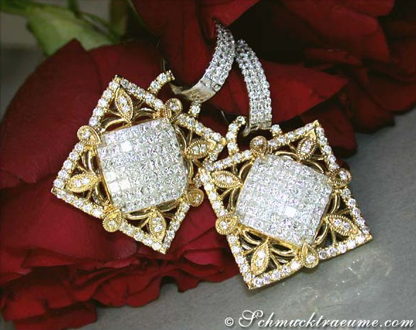 High-diamond Diamond Earrings in a Unique Design #1 High-diamond Diamond Earrings in a Unique Design #1