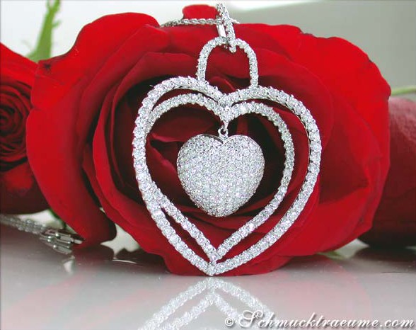 Excellent Diamond Heart Pendant #1 Excellent Diamond Heart Pendant #1