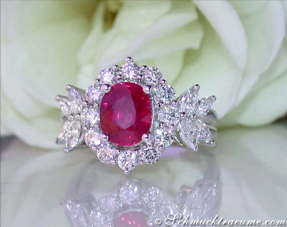 Erstklassiger Burma Rubin Ring mit Diamanten #1 Erstklassiger Burma Rubin Ring mit Diamanten #1