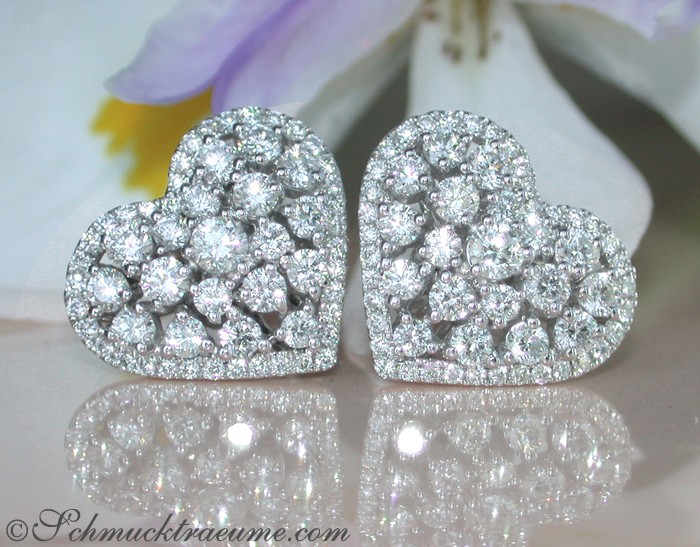 Exquisite Diamond Heart Earrings #1 Exquisite Diamond Heart Earrings #1