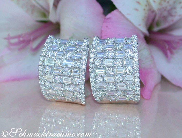 Terrific Diamond Earrings with Baguette Diamonds #1 Terrific Diamond Earrings with Baguette Diamonds #1