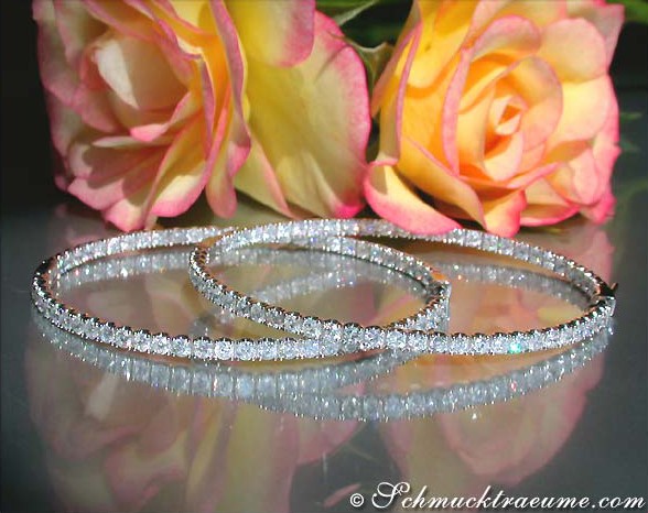 Exquisite Diamond Hoop Earrings in White gold 18k (Ø 54 mm) #1 Exquisite Diamond Hoop Earrings in White gold 18k (Ø 54 mm) #1