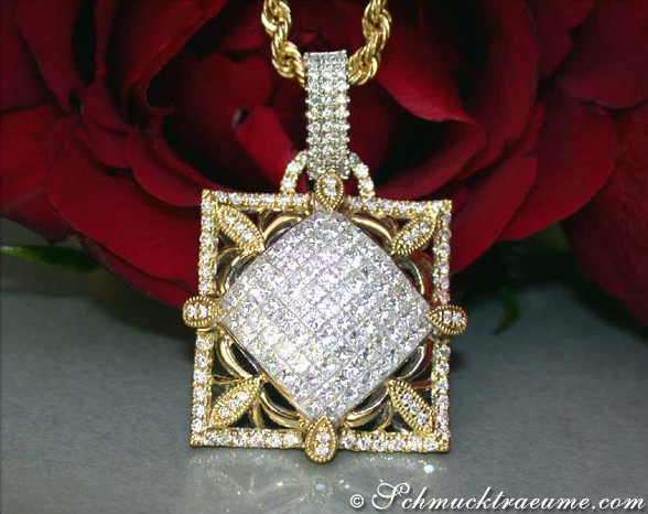 Exquisite Princess Cut Diamond Pendant #1 Exquisite Princess Cut Diamond Pendant #1