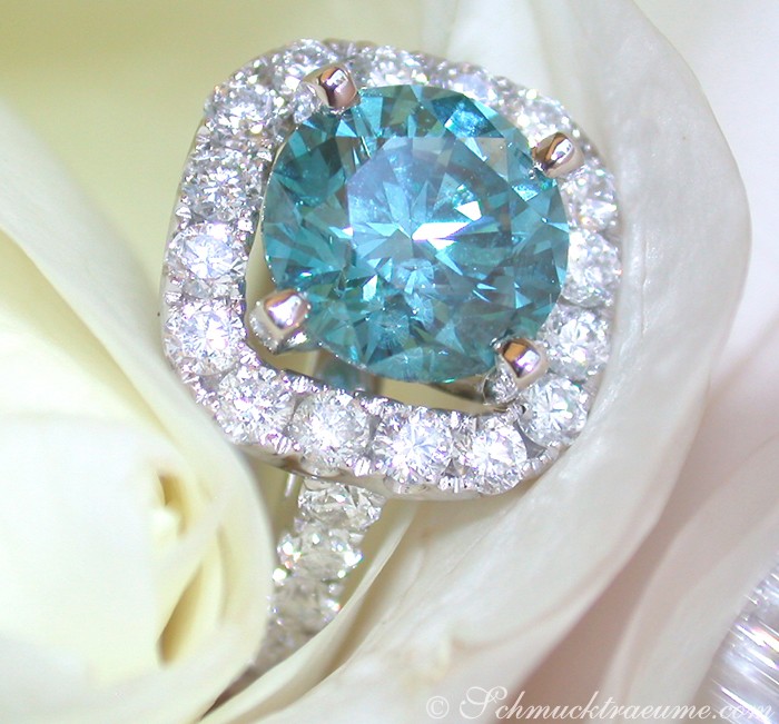 Exquisiter blauer Diamant Solitär Ring #1 Exquisiter blauer Diamant Solitär Ring #1