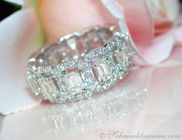 Exquisite Diamond Eternity Ring with Emerald Cut Diamonds #1 Exquisite Diamond Eternity Ring with Emerald Cut Diamonds #1