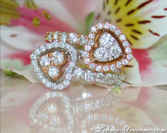 Exquisite Double Heart Diamond Ring #1 Exquisite Double Heart Diamond Ring #1