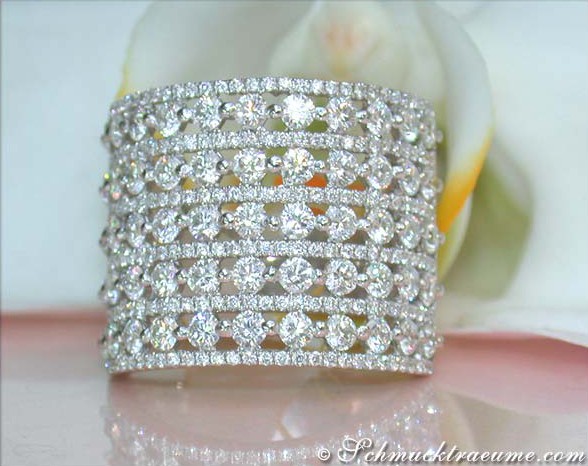 Extra Wide Diamond Ring of Finest Craftsmanship #1 Extra Wide Diamond Ring of Finest Craftsmanship #1