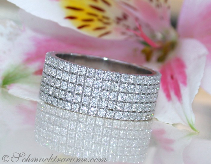 Extra Flat Diamond Eternity Ring in White gold 18k #1 Extra Flat Diamond Eternity Ring in White gold 18k #1