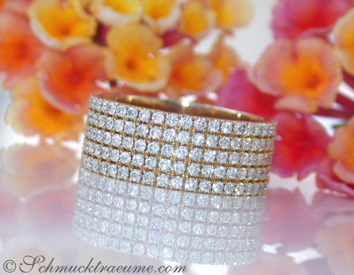 Extra Flat Diamond Eternity Ring in Yellow gold 18k #1 Extra Flat Diamond Eternity Ring in Yellow gold 18k #1