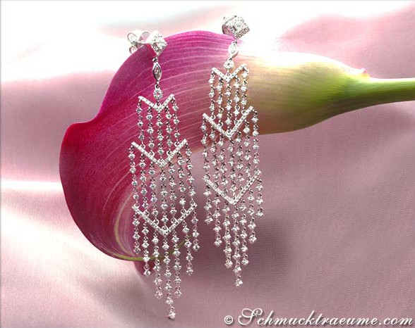 High-end Dangling Earrings with Diamonds (90 mm) #1 High-end Dangling Earrings with Diamonds (90 mm) #1