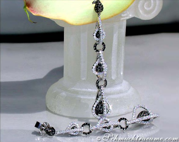 Extra lange Ohrringe mit schwarzen Diamanten #1 Extra lange Ohrringe mit schwarzen Diamanten #1