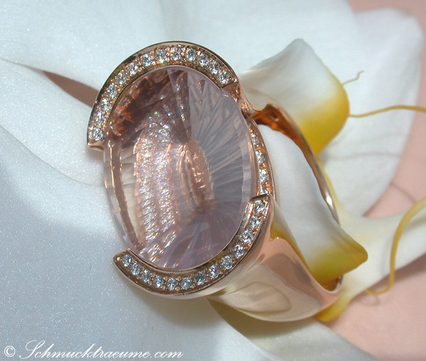 Impressive Rose Quarz Diamond Ring #1 Impressive Rose Quarz Diamond Ring #1