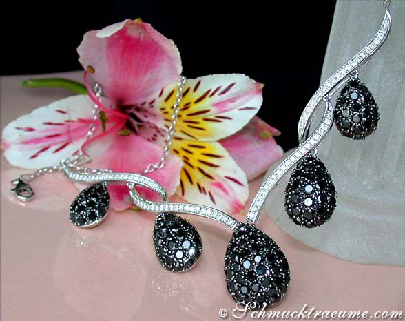Extravagantes Collier mit Brillanten und schwarzen Diamanten #1 Extravagantes Collier mit Brillanten und schwarzen Diamanten #1