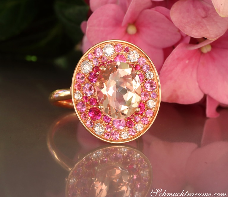Fabelhafter Morganit Ring mit Pink Saphir und Brillanten #1 Fabelhafter Morganit Ring mit Pink Saphir und Brillanten #1